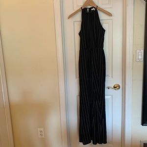 Purple Sniw black and white striped jumpsuit sz M
